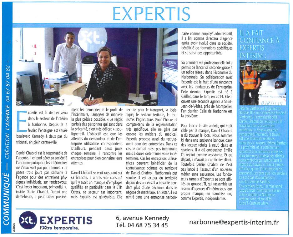 Agence Expertis intérim - Narbonne - Recrutement